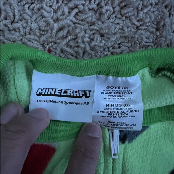 Minecraft Pajama Zipup - Picture 4 of 4